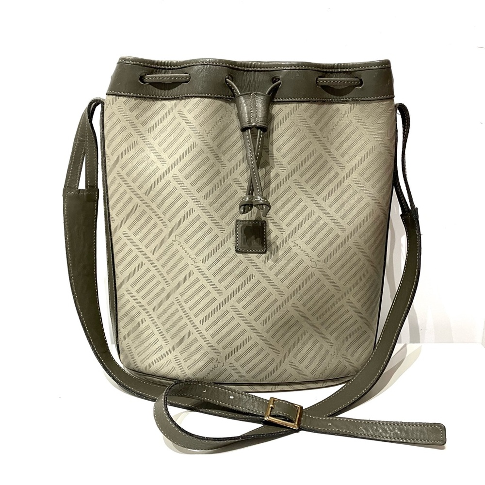 Vintage Givenchy Olive and Cream Bucket Crossbody Bag